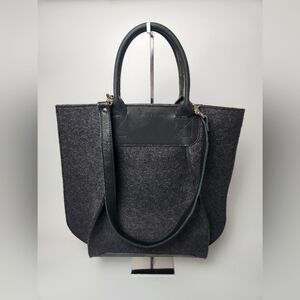 Frankie Dark Gray Merino Wool Tote Crossbody Handbag For Women By‎ Graf Lantz